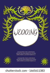 Tarjeta botánica con leones y flores de cerezo. Concepto de adorno de primavera. Afiche floral, invitar. Diseño de vectores tarjeta decorativa de bienvenida o fondo de diseño de invitación. Diseño romántico.