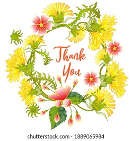 Tarjeta botánica con leones y flores de cerezo. Concepto de adorno de primavera. Afiche floral, invitación. Diseño de vectores tarjeta de bienvenida decorativa o fondo de diseño de invitación. Diseño romántico.