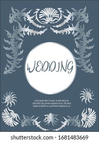 Botanic card with dandelions. Spring ornament concept. Floral poster, invite. Vector layout decorative greeting card or invitation design background. Romantic design.