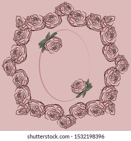 Botanic card with flowers, leaves. Spring ornament concept. Floral poster, invite. Vector layout decorative greeting card or invitation design background. Hand drawn illustration