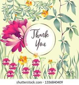 Watercolor Greeting Card Flowers Handmade Stock Vector (Royalty Free ...