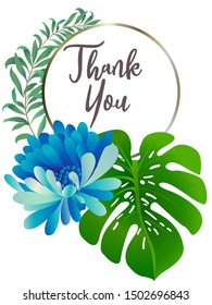 Botanic card with leaves, flowers. Spring ornament concept. Floral poster, invite. Vector layout decorative greeting card or invitation design background. Hand drawn illustration