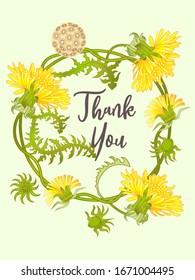 Botanic card with leaves, flowers. Spring ornament concept. Floral poster, invite. Vector layout decorative greeting card or invitation design background. Hand drawn illustration