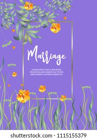 Botanic card with monstera leaf, flowers. Spring ornament concept. Floral poster, invite. Vector layout decorative greeting card or invitation design background. Hand drawn illustration