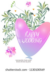 Botanic card with monstera leaf, flowers. Spring ornament concept. Floral poster, invite. Vector layout decorative greeting card or invitation design background. Hand drawn illustration