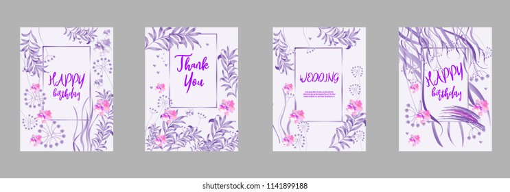 Botanic card with monstera leaf, flowers. Spring ornament concept. Floral poster, invite. Vector layout decorative greeting card or invitation design background. Hand drawn illustration
