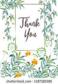 Botanic card with monstera leaf, flowers. Spring ornament concept. Floral poster, invite. Vector layout decorative greeting card or invitation design background. Hand drawn illustration