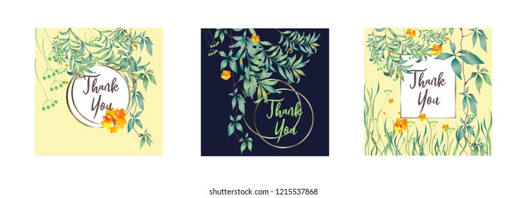 Botanic card with monstera leaf, flowers. Spring ornament concept. Floral poster, invite. Vector layout decorative greeting card or invitation design background. Hand drawn illustration