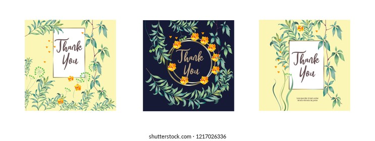 Botanic card with monstera leaf, flowers. Spring ornament concept. Floral poster, invite. Vector layout decorative greeting card or invitation design background. Hand drawn illustration