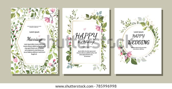 
botanic card with wild flowers, leaves. Spring ornament concept.
Floral poster, invite. Vector layout decorative greeting card or
invitation design background. Hand drawn
illustration