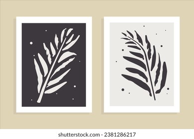 Botanic contemporary art print. Vector illustration isolated background in minimalistic style.