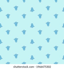 Botanic floral seamless pattern with little tulip buds ornament. Light pastel background. Flat vector print for textile, fabric, giftwrap, wallpapers. Endless illustration.