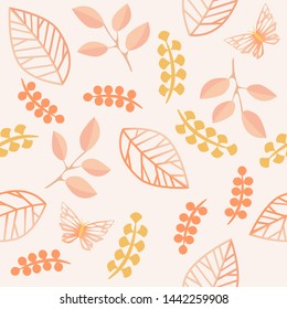 Botanic floral seamless pattern vector. 
