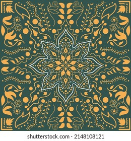 Botanic flower pattern design inspired by nature shape, abstract background, geometric wallpaper, clam and relaxed mandalas