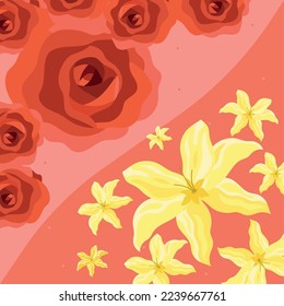 botanic flowers garden pattern decoration