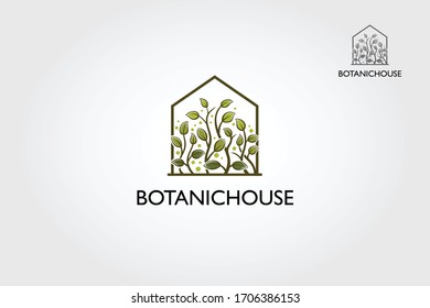 Ilustración del logotipo de la casa botánica. Es bastante, serio, elegante, lujoso y maduro.