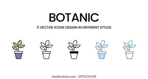 Botanic icons vector set stock illustration.