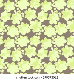 Botanic jasmine flowers design back side spots - vector seamless pattern