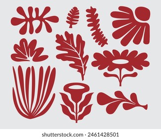 botanic pattern flower garden leaf collection background nature layout artprint fabric textile isolated editable