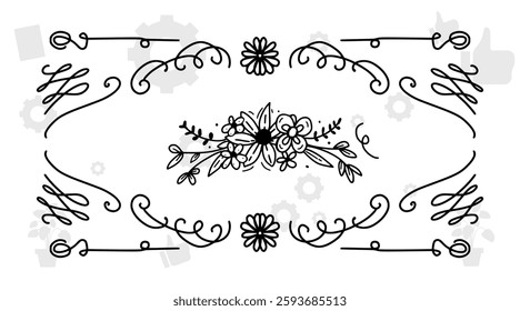 Botanic set of detailed various flowers and brunch. Luxury vintage floral collection for wedding invitation, wallpaper art or save the date card. Botanical vector illustration
