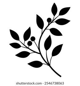 Botanic Silhouette Vector Minimalist Nature Inspired Design.Elegant botanic silhouette vector featuring leaves, flowers, and natural elements.