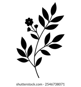 Botanic Silhouette Vector Minimalist Nature Inspired Design.Elegant botanic silhouette vector featuring leaves, flowers, and natural elements.