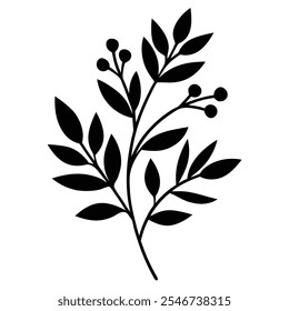 Botanic Silhouette Vector Minimalist Nature Inspired Design.Elegant botanic silhouette vector featuring leaves, flowers, and natural elements.