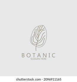 diseño de la plantilla de ilustración de icono de vector simple botánico