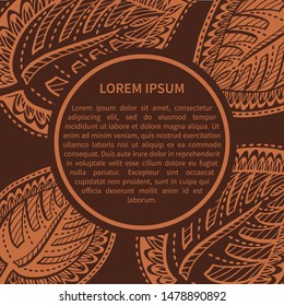 Botanic template with floral elements. Graphic ornament with stylized leaves. Original packing food design.