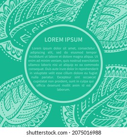 Botanic template with floral elements. Graphic ornament with stylized leaves. Original packing food design.