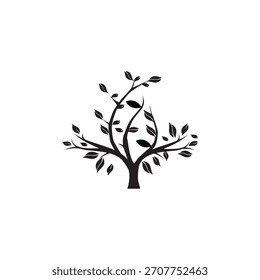 Botanic Tree Icon Black Victor File