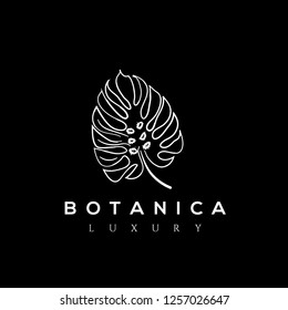 Logótipo do vetor botânico. Monograma de carta de luxo. Identidade da marca de moda. Golden Leaves Plant Logo design. Emblema de hotel ou boutique