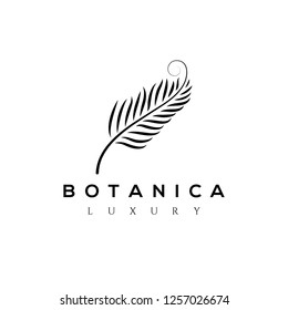 Botanic vector logo. Luxury letter monogram. Fashion brand identity. Golden Leaves Plant Logo design. Hotel or boutique emblem