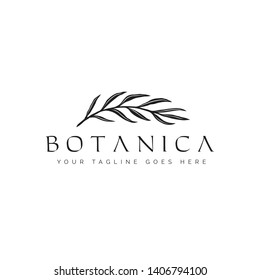 botanica logo with the concept of nature, leaves, classics and modern style