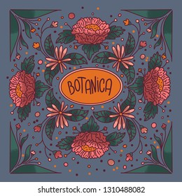 botanica. vector illustration. flower composition