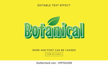 Botanical 3D editable text effect template