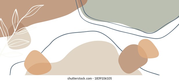 Botanical abstract organic shapes background vector in warm earthy colors. Modern Art design for web backgrounds, Social stories, Print, Cover, Wallpaper, Wall arts, Stationery, Branding, Packaging.
