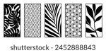 Botanical and abstract pattern Laser cut with line design pattern. Design for wood carving, wall panel decor, metal cutting, wall arts, cover background, wallpaper and banner.