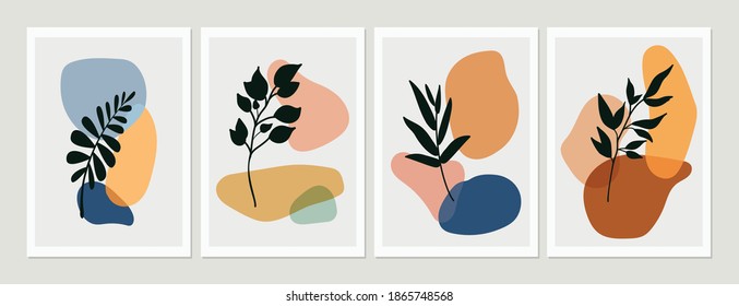 Botanical Wall Art Vector Set Foliage Stock Vector (Royalty Free ...