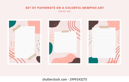 Botanical abstract posters art hand drawn shapes covers set collection with beautiful memphis style, suitable for print wall art decor and creative minimalist greeting card design.