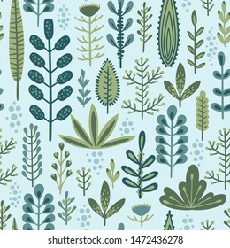 Botanical abstract seamless pattern. Vector design for paper, cover, fabric, interior decor and other users