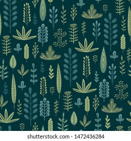 Botanical abstract seamless pattern. Vector design for paper, cover, fabric, interior decor and other users