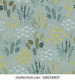 Botanical abstract seamless pattern. Vector design for paper, cover, fabric, interior decor and other users