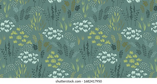 Botanical abstract seamless pattern. Vector design for paper, cover, fabric, interior decor and other users