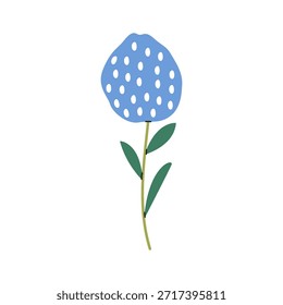 Flor salvaje de primavera abstracta botánica. Elemento de doodle floral orgánico. Etiquetas engomadas florecientes funky hippie. Ilustración vectorial aislada