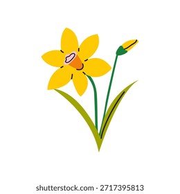 Flor salvaje de primavera abstracta botánica. Elemento de doodle floral orgánico. Etiquetas engomadas florecientes funky hippie. Ilustración vectorial aislada