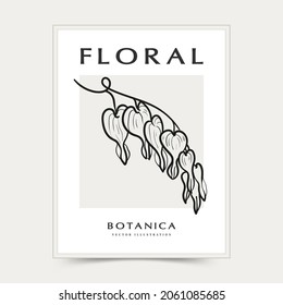 Botanical abstract wall arts. Floral vector poster collection.