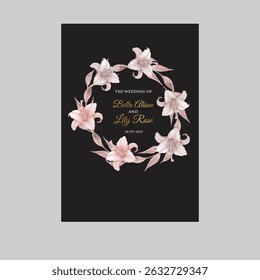 Botanical arts, and black background  Hand drawn continuous line drawing of abstract flowers, floral, rose, tropical leaves, spring and autumn leaf, bouquet of olives invitation card