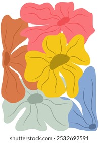 Vetor de arte de fundo botânico .Flores forma abstrata design de arte para impressão, papel de parede, clipart, arte de parede para decoração de casa.