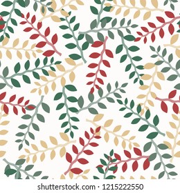 Botanical background with colorful tropical leaves. Seamless floral pattern. Summer vector illustration. 